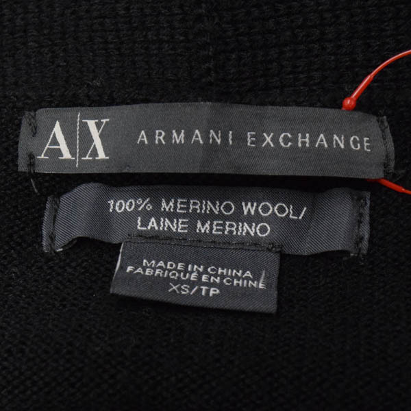 ARMANI EXCHANGE/アルマーニエクスチェンジ カーディガン トップス ニット 長袖 エコレザー使い XS/TP 黒 [NEW]★41LH35_画像8