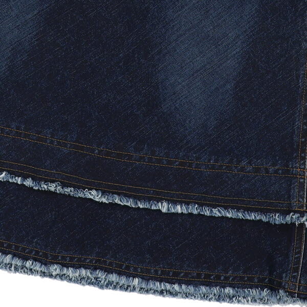 courreges/ Courreges lady's knee height A line Denim skirt stretch 64-91 M corresponding indigo blue [NEW]*51BJ82