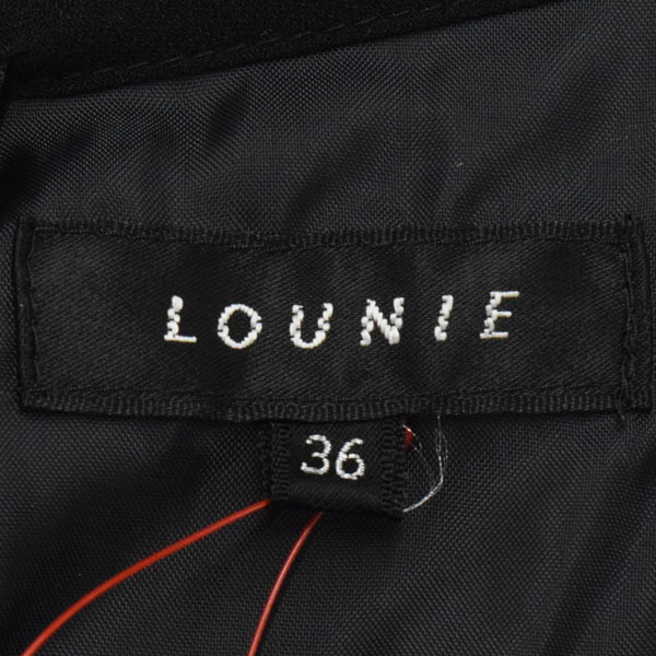 LOUNIE/ルーニィ レディース ひざ丈ワンピース ノースリーブ ローウエスト切替 フリル 刺繍 36 S 黒 シャンパン[NEW]★51DJ18_画像7