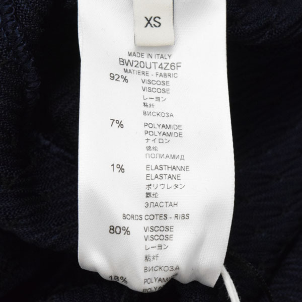 【美品】GIVENCHY/ジバンシィ ミモレ ミディ丈 ニットワンピース フレア Vネック 六分袖 小さいサイズ XS 紺 [NEW]★61EG19_画像7