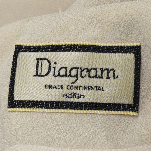 Diagram GRACE CONTINENTAL/ダイアグラム レディース 膝丈 ワンピース 半袖 チュール切替 ドレス 36 S ベージュ[NEW]★51FA97_画像7