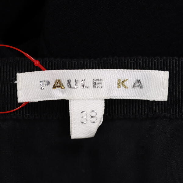 【美品】PAULE KA/ポールカ レディース ひざ丈 フレア スカート ウール混 16枚接ぎ 38 M相当 黒 [NEW]★51II21_画像7