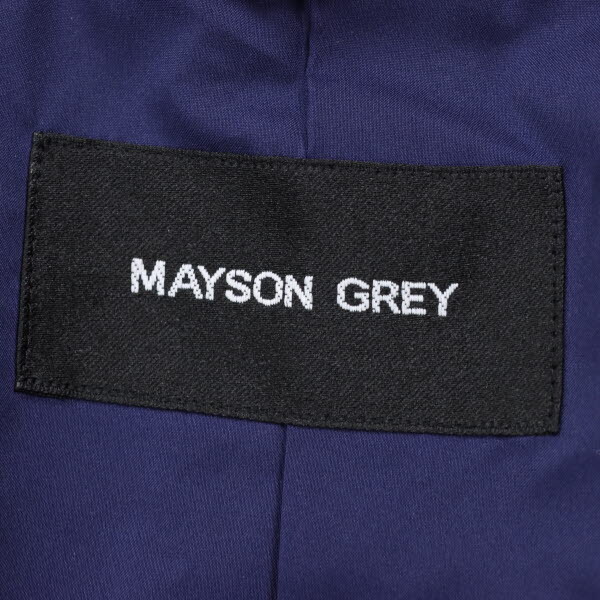 MAYSON GREY/ Mayson Grey lady's long trench coat belt attaching double breast long sleeve cotton .2 M navy blue [NEW]*61BB12