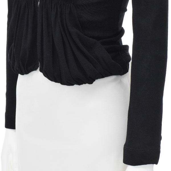 [ beautiful goods ]PAOLA FRANI/ Paola Frani cardigan tops long sleeve soft chu-ru open color I40 black [NEW]*61BC49