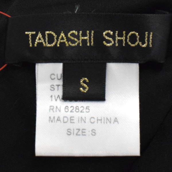 TADASHI SHOJI/タダシショージ ひざ丈 ワンピース ドレス フレンチスリーブ ラメ タイト S 黒 ゴールド [NEW]★61CE11_画像8