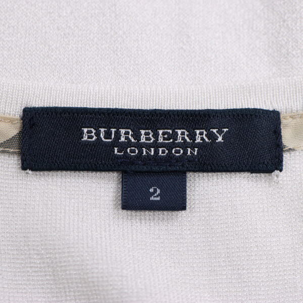 BURBERRY LONDON/ Burberry London lady's short sleeves knitted tops . origin gya The -V neck thin 2 M corresponding white [NEW]*61DL84