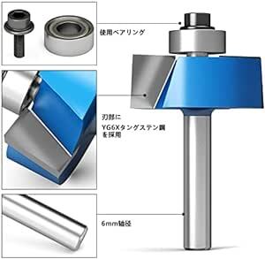 CSOOM プロ木工トリマービットセット 超硬ルーターセット 24本組 軸径6mm 収納ケース付き 溝ほり・面取り・飾り面加工・目_画像2