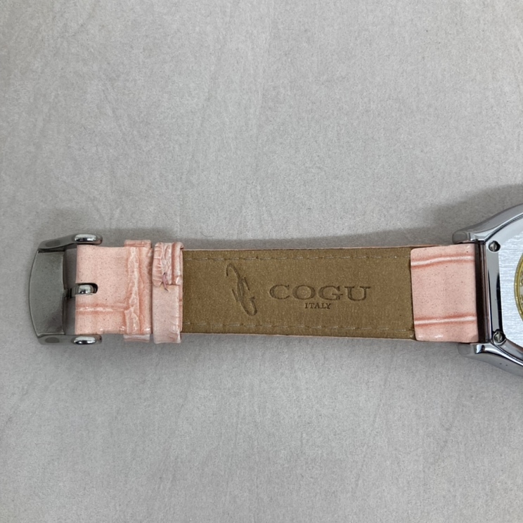 COGU Cogu wristwatch self-winding watch Jean pin g Hour leather belt pink watch lady's 