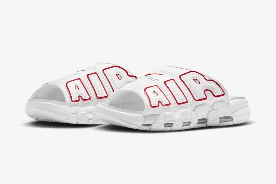 Nike Air More Uptempo Slide ナイキ エアモアアップテンポ スライド ホワイト アンド ユニバーシティレッド(FD9883-100)白26cm箱無し_画像4