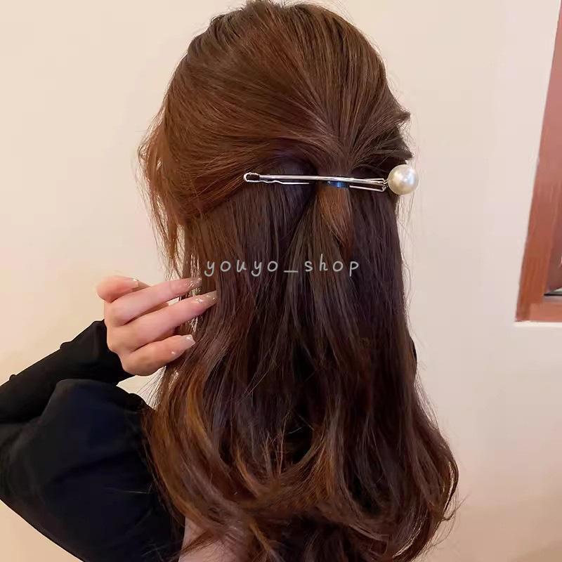 ヘアクリップ 韓国 可愛い バナナクリップ ヘアアクセサリー パール シンプル_画像3