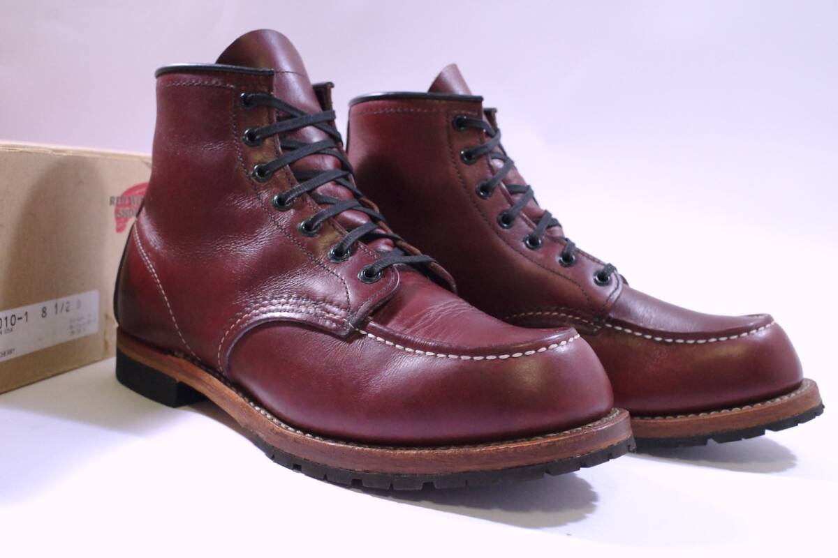  number REDWING 14 year made BECKMAN/ Beck man super rare 9010/ ultimate little production mok toe 8.5D finest quality black cherry -2 times use ./ deterioration sole replaced 9011