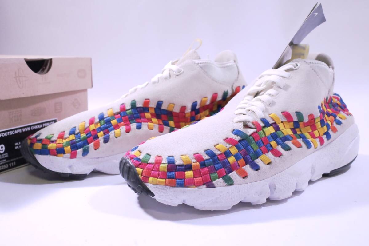 本物/2012年 NIKE AIR FOOTSCAPE WOVEN CHUKKA PRM 超希少 初期マルチカラー US9/27cm 新品未使用 ragment htm jordan1 retro og max95 sb_確実な本物、正規品を保証します