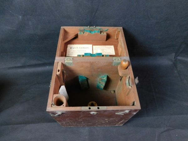 アンティーク W＆L.E.GURLEY TROY N.Y 測量機 経緯儀 方位磁石 臨時発電水力調査部 トランシット レベル Antique Surveying instrument_画像9