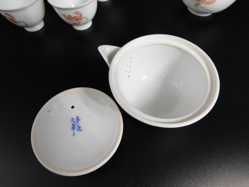  Kyoyaki flat дешево 7 .. чайная посуда . бутылка горячая вода холодный .. чай кубок .. цветная роспись . цветок документ . чайная посуда чайная посуда искусный мастер эксперт название товар осмотр ) бамбук Izumi шесть .. дорога .