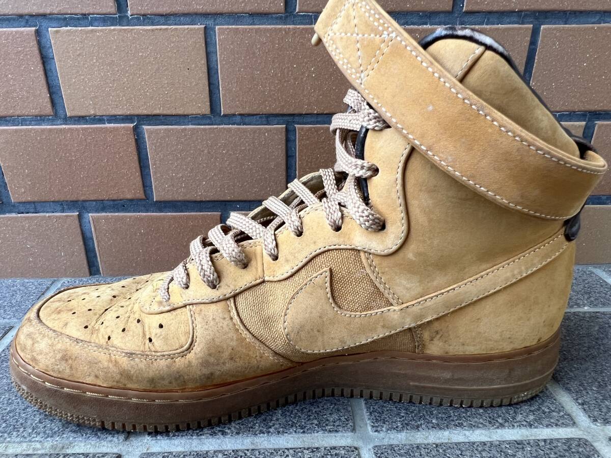 ジャンク NIKE AIR FORCE 1 HI PREMIUM BOBBITO エアフォース1 ハイ プレミアム ボビート ハイカットスニーカー ブラウン 29cm 318431-771_画像5