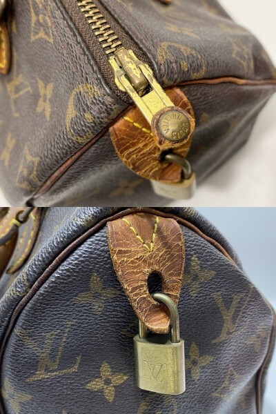 1円～ LOUIS VUITTON ルイ ヴィトン モノグラム スピーディ 25 M41528 ミニボストンバッグ ハンドバッグ ファスナープル切れ ジャンク_画像7