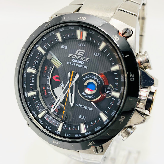 1円～ CASIO カシオ EDIFICE エディフィス EQW-A1000 TOUGH SOLAR タフソーラー 電波ソーラー メンズ腕時計 稼働品_画像1