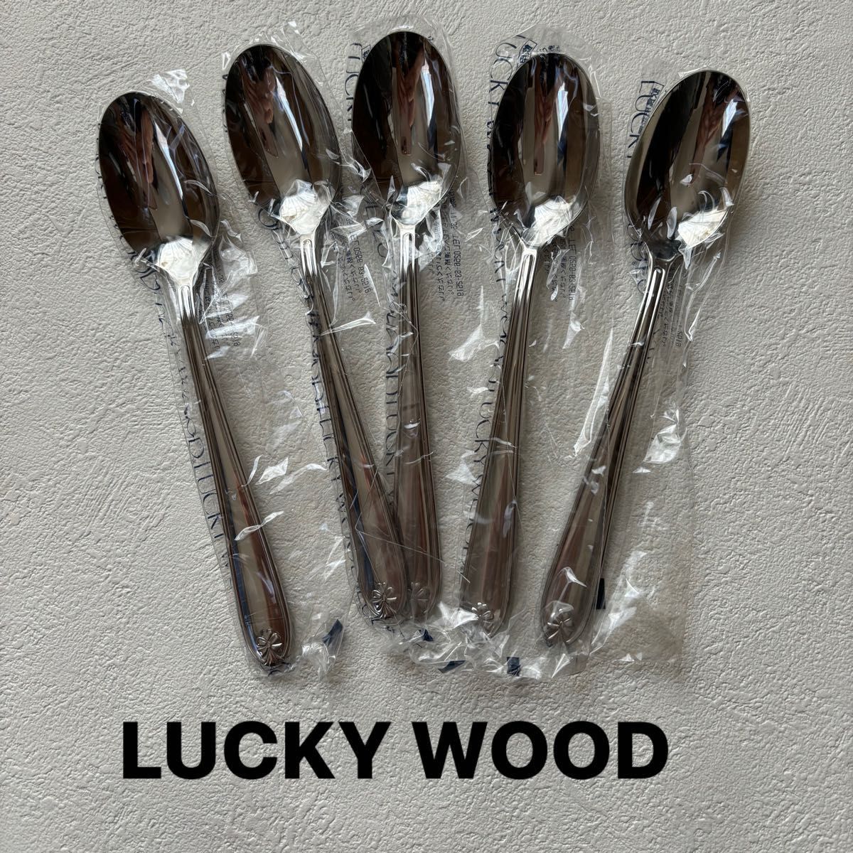 LUCKY WOOD  ラッキーウッド 18-10ステンレス　ディナー スプーン5本 カトラリー
