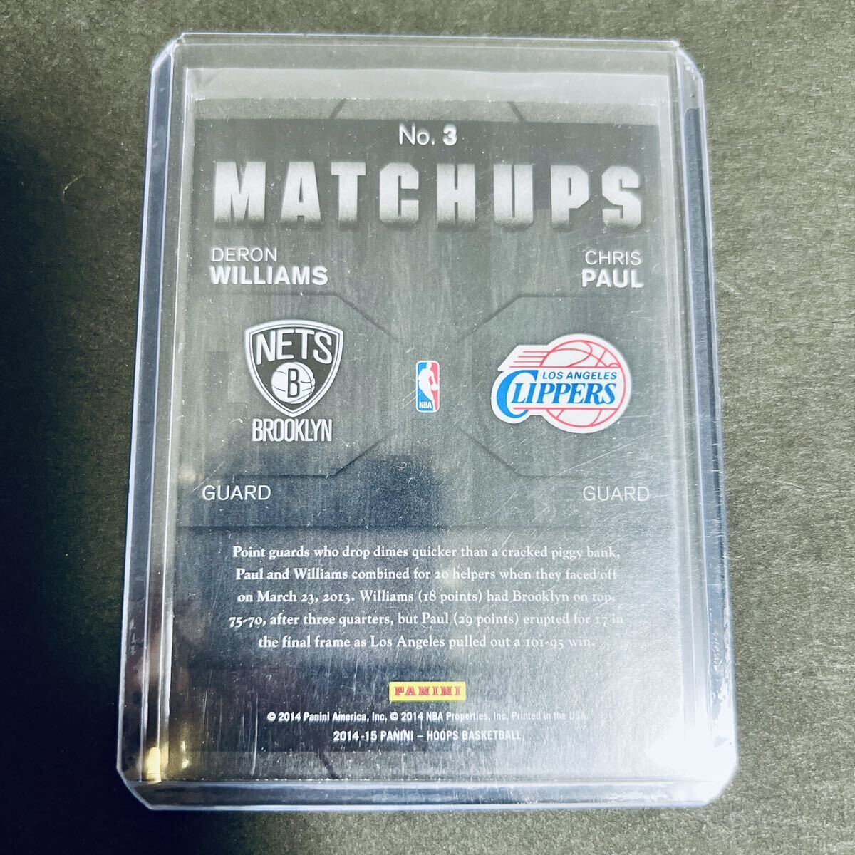 Panini NBAカード Deron Williams Chris Paul 2014-15 NBA HOOPS basketball MATCHUPS _画像2