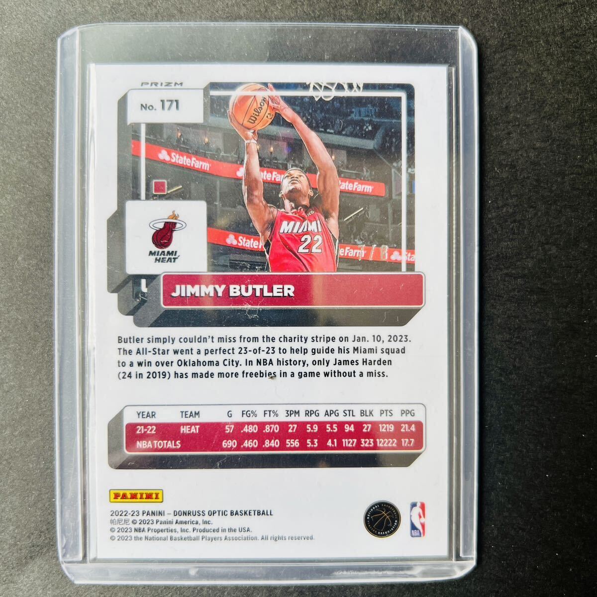 【8シリ】Panini NBAカード Jimmy Butler 2022-23 Donruss Optic basketball choice black gold mojo prizm_画像2