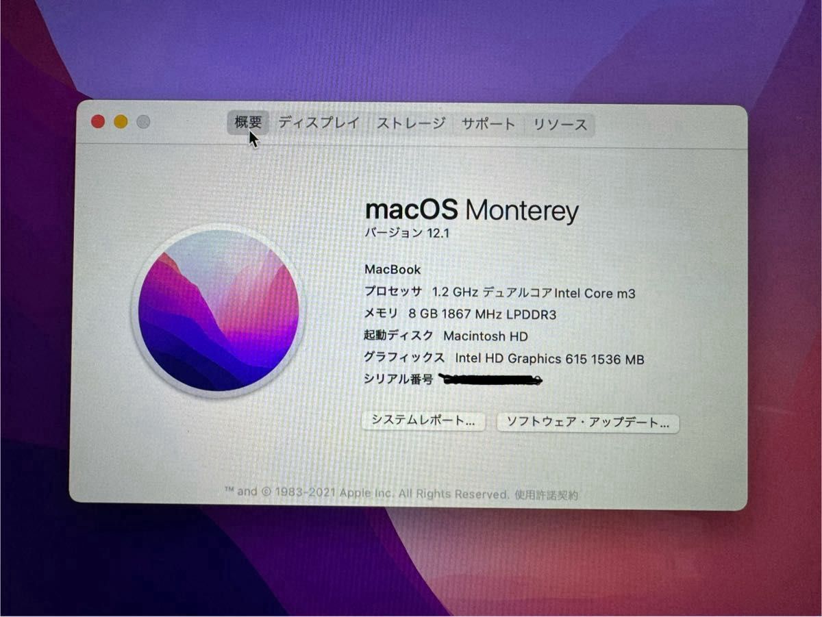 MacBook 12インチ 2017 m3 8GB 256GB スペースグレイ（英字キーボード）