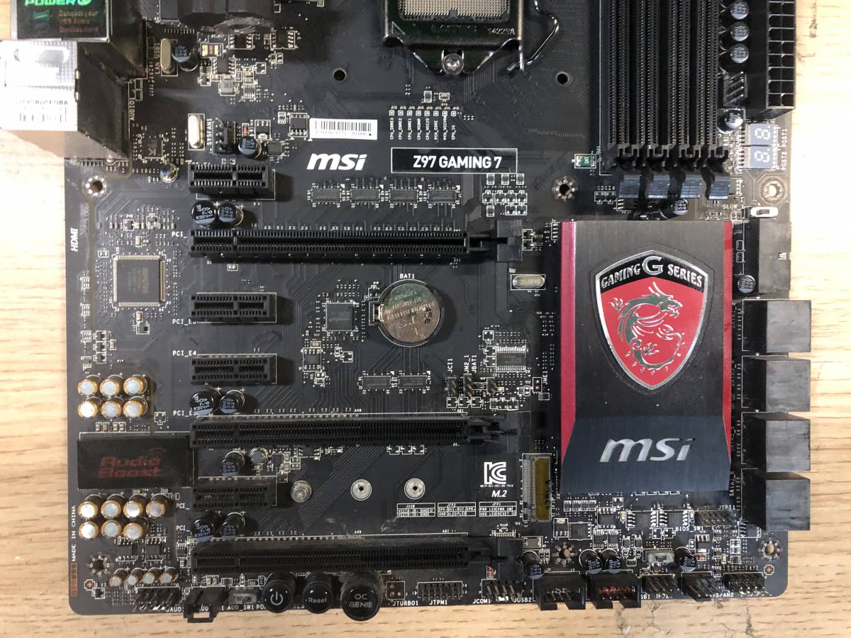 ★中古品 BIOS確認 MSI Z97 GAMING7 LGA1150 マザーボード IOパネル付属 ★_画像2