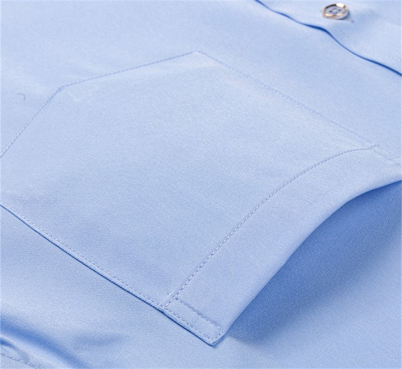 D907-L新品DCKMANY■カラーマッチング 長袖シャツ メンズ ドレスシャツ ノーアイロン ワイシャツ シルクのような質感/ネイビー_画像6