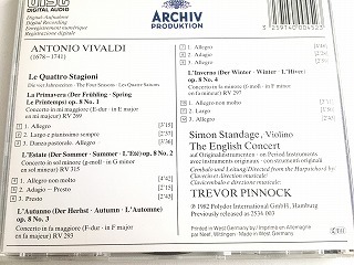 CD「トレヴァー・ピノック：指揮　ヴィヴァルディ：四季」輸入盤（旧西独盤）/蒸着仕様/状態良好_画像4