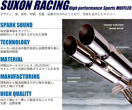 「サクソン/SUXON」185系ハイラックス サーフ(RZN185W)3RZ/2.7L用TYPE-S マフラー_画像2