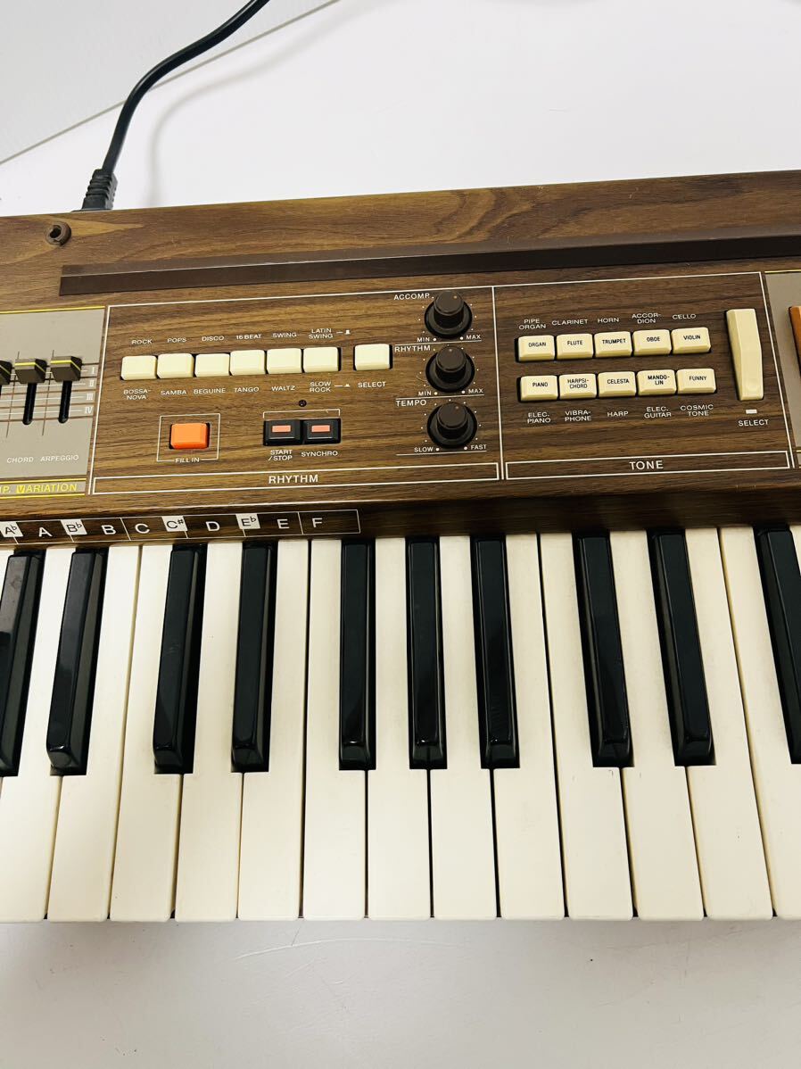 【希少な木目・ヴィンテージ】 CASIO カシオ Casiotone405 カシオトーン405 CT-405 ct405シンセサイザー 電子キーボード ウッドの画像3