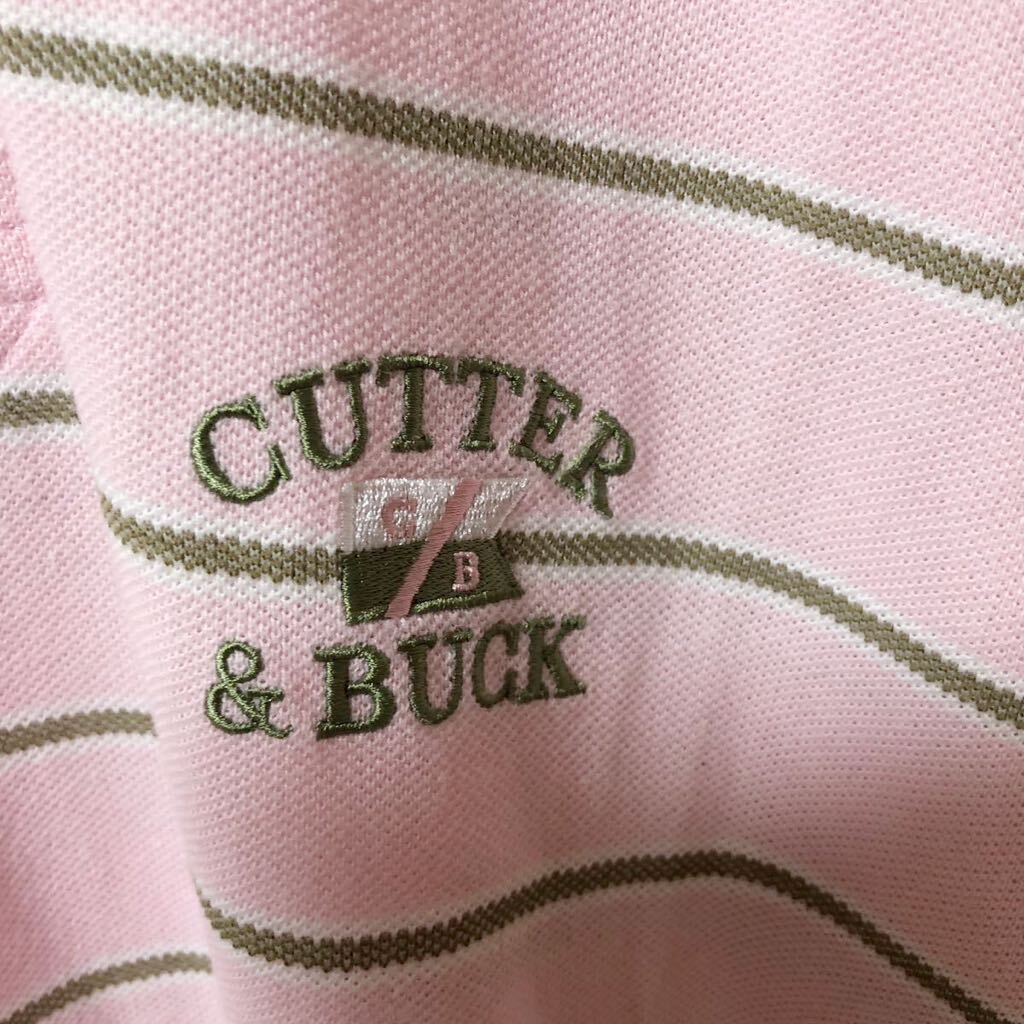 1スタ 1円スタート CUTTER & BUCK カッター＆バック ゴルフウェア ポロシャツ 半袖シャツ Lサイズ ピンク_画像2