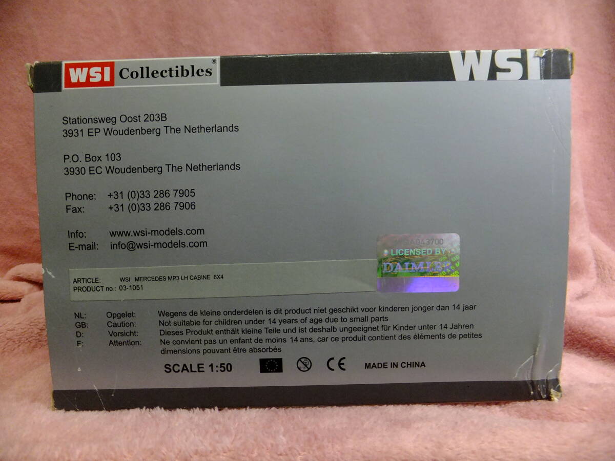 *WSI 1/50 03-1051[ Mercedes Benz Actros MP3 6×4 LH CABINE одиночный товар модель ] экспонирование б/у товар 