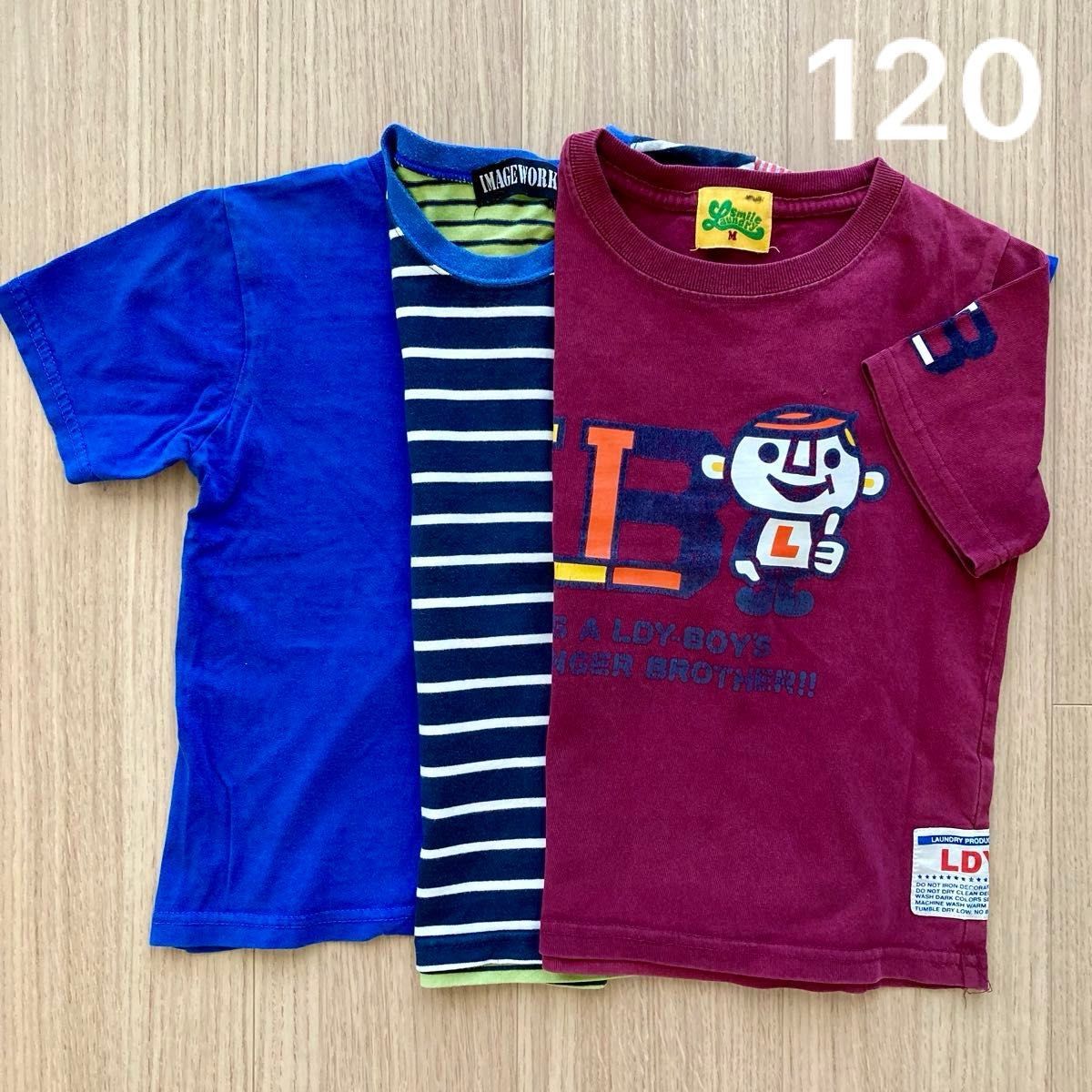 男の子 120 3枚 SmileLaundry ランドリー 半袖 Tシャツ まとめ売り セット売り キッズ 春 夏 