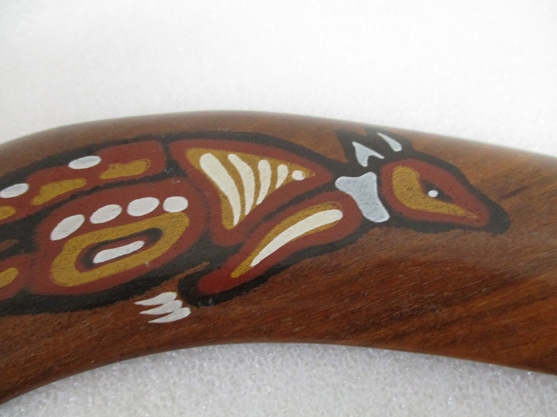【CP/K】オーストラリア 木製 ブーメラン 民芸 工芸 DAVRIC AUSTRALLIA 21cm 72g_画像2