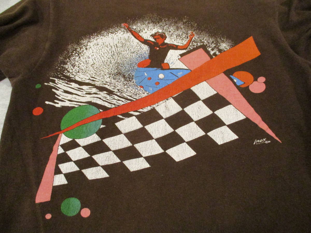 80's SURF SHAK ビンテージ サーフィン ロン Tシャツ 袖プリ ポケT オールドサーフ_画像7