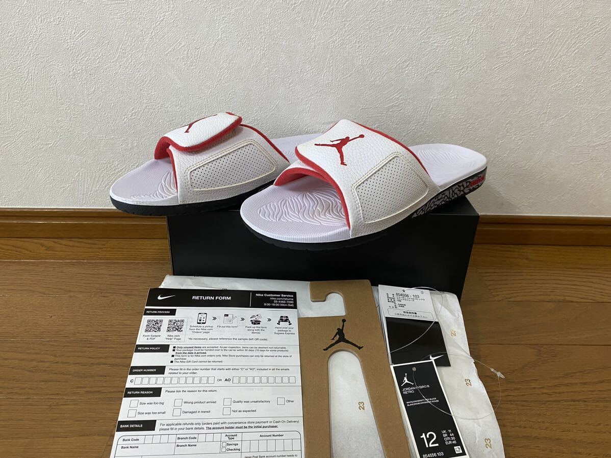 ★中古★ 30cm Nike Jordan Hydro 3 Retro Slide US12 ナイキ ジョーダン ハイドロ レトロ スライド サンダル 854556-103 シカゴ sb dunk_画像1