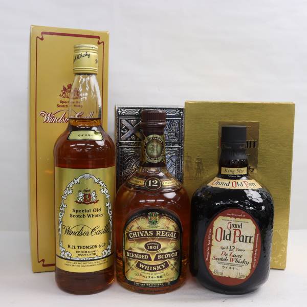 [3 pcs set ] whisky all sorts ( Grand Old pa-12 year Deluxe 43% 1000ml etc. )N24D210059