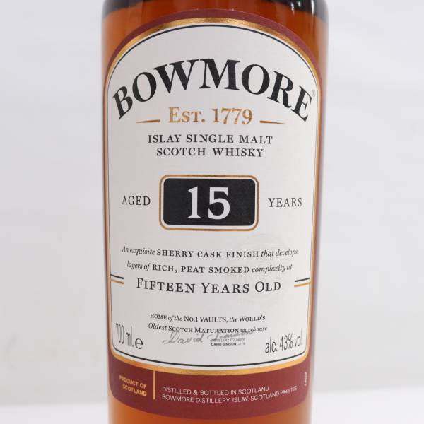 BOWMORE（ボウモア）15年 43％ 700ml O24E040046の画像2