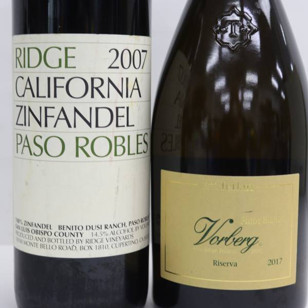 【2本セット】ワイン各種（リッジ カリフォルニア ジンファンデル パソ ロブレス 2007 14.5％ 750ml 等）S24D230033の画像2