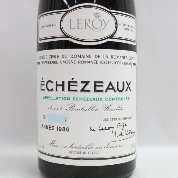 DRC ECHEZEAUX（エシェゾー）1986 13％ 750ml ※オリ有り・裏ラベル無し T24D230009の画像2