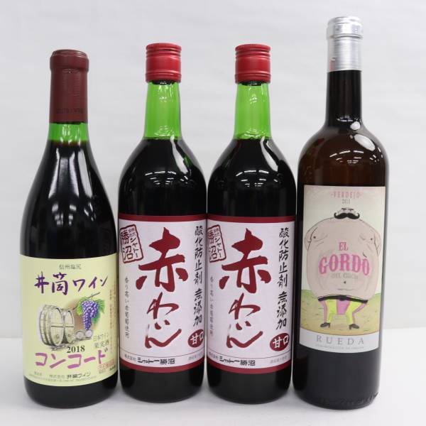 【4本セット】ワイン各種（井筒ワイン コンコード 2018 12.5％ 750ml 等）G24E050011_画像1