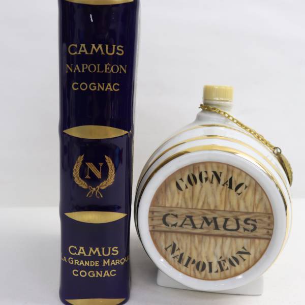 【2本セット】CAMUS（カミュ）各種（ナポレオン ブック 青陶器 40％ 700ml 等）陶器（総重量2258g）E24E060001_画像2