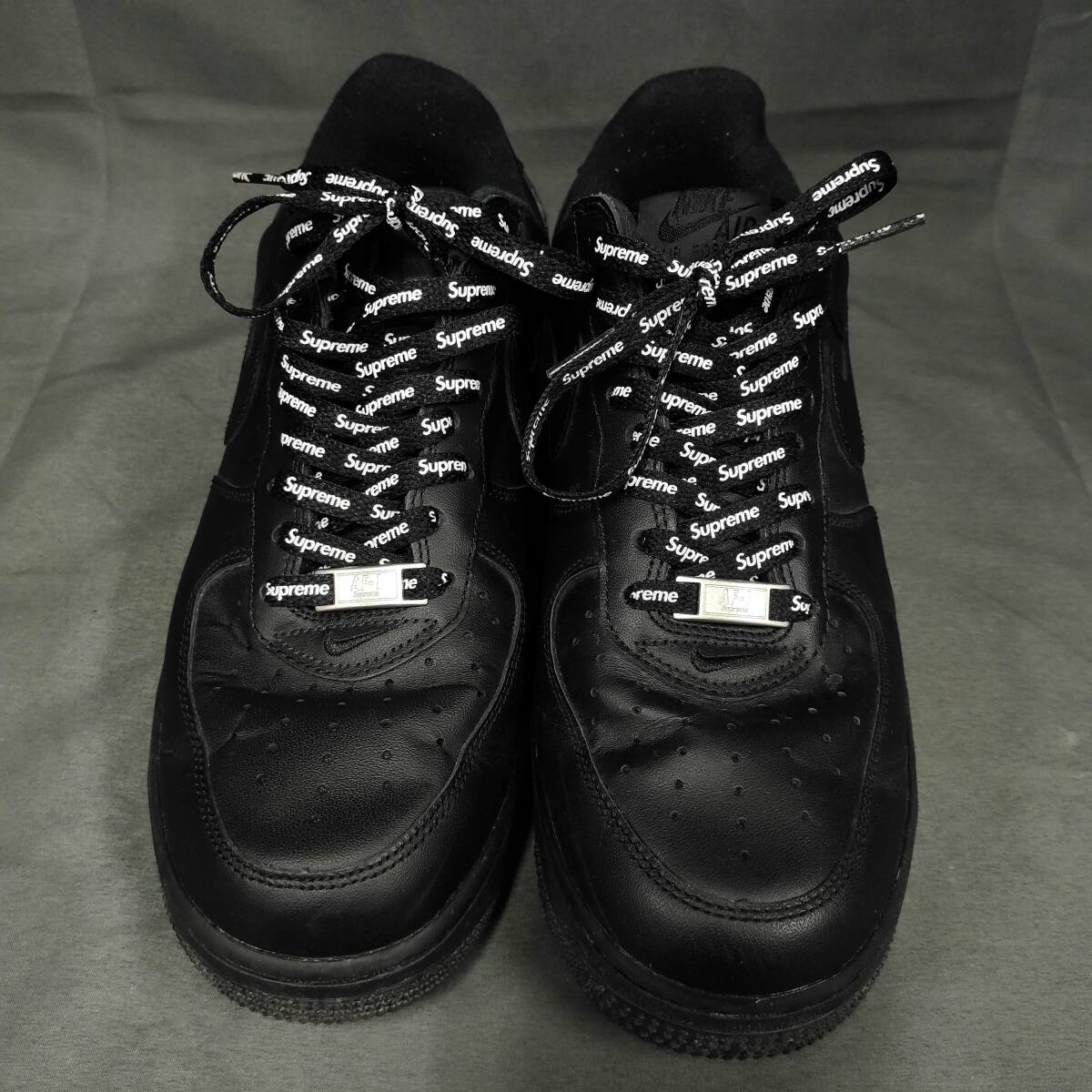 060502 264187 Supreme シュプリーム NIKEAIR ナイキエア AF-1 コラボレーション商品 スニーカー 靴 メンズ 26.5ｃｍ ブラック USED品_画像2