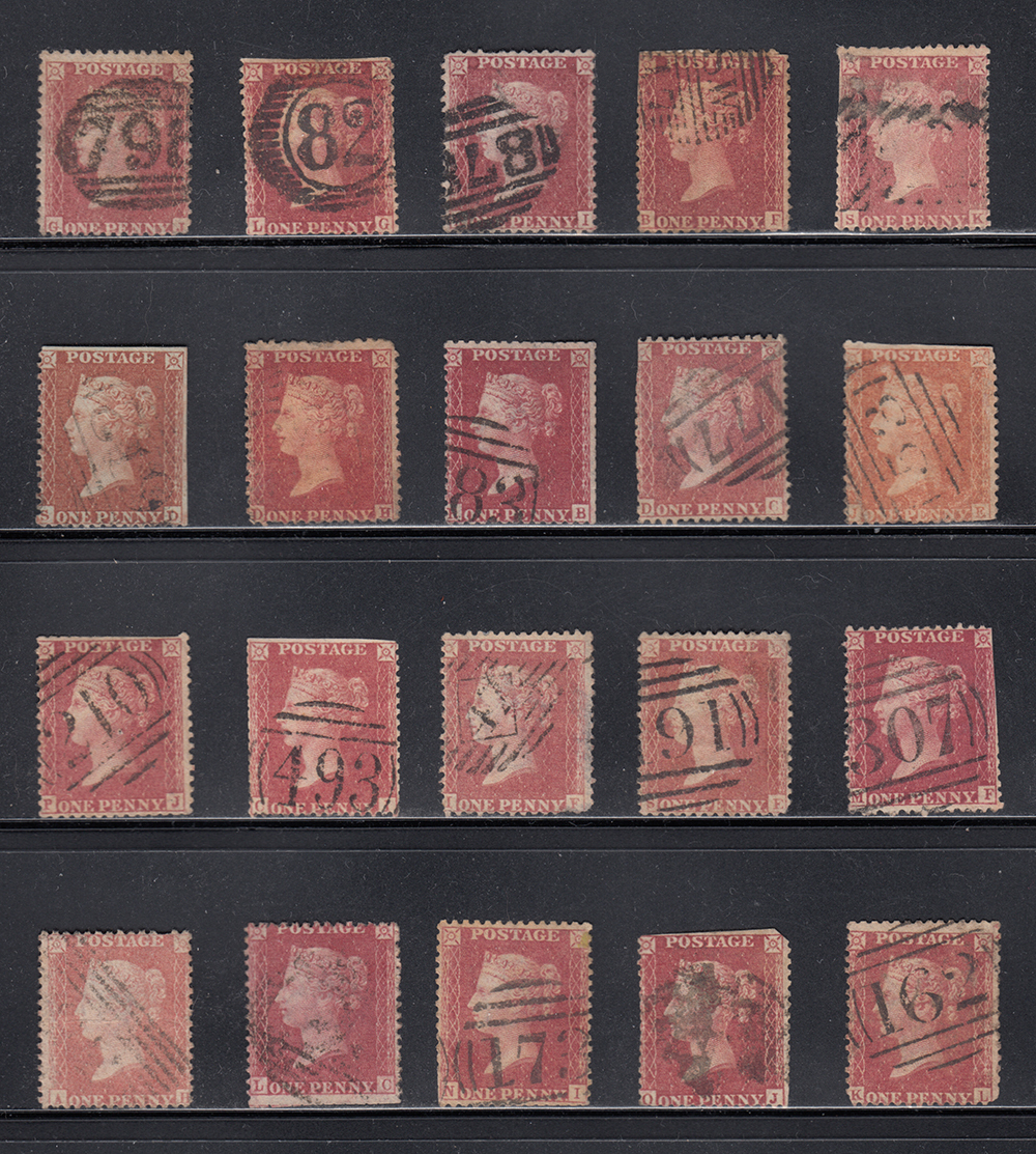 【イギリス(QV)】1854年～ペニーレッド（スター）使用済みクラシック切手20枚大量まとめてロット！希少！！(tnwpY5CAb6)_画像1