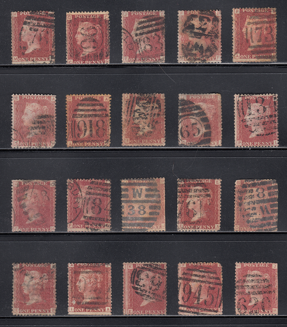 [ England (QV)]1864 year ~pe knee red ( plate ) used . Classic stamp 20 sheets large amount together Rod! rare!!(ieg_tUUkpX)