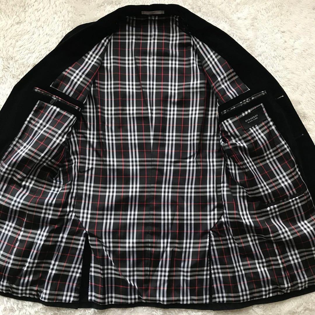 極美品/Lサイズ●バーバリーブラックレーベル 春夏 テーラードジャケット BURBERRY BLACK LABEL ブレザー ノバチェック ブラック アウターの画像4