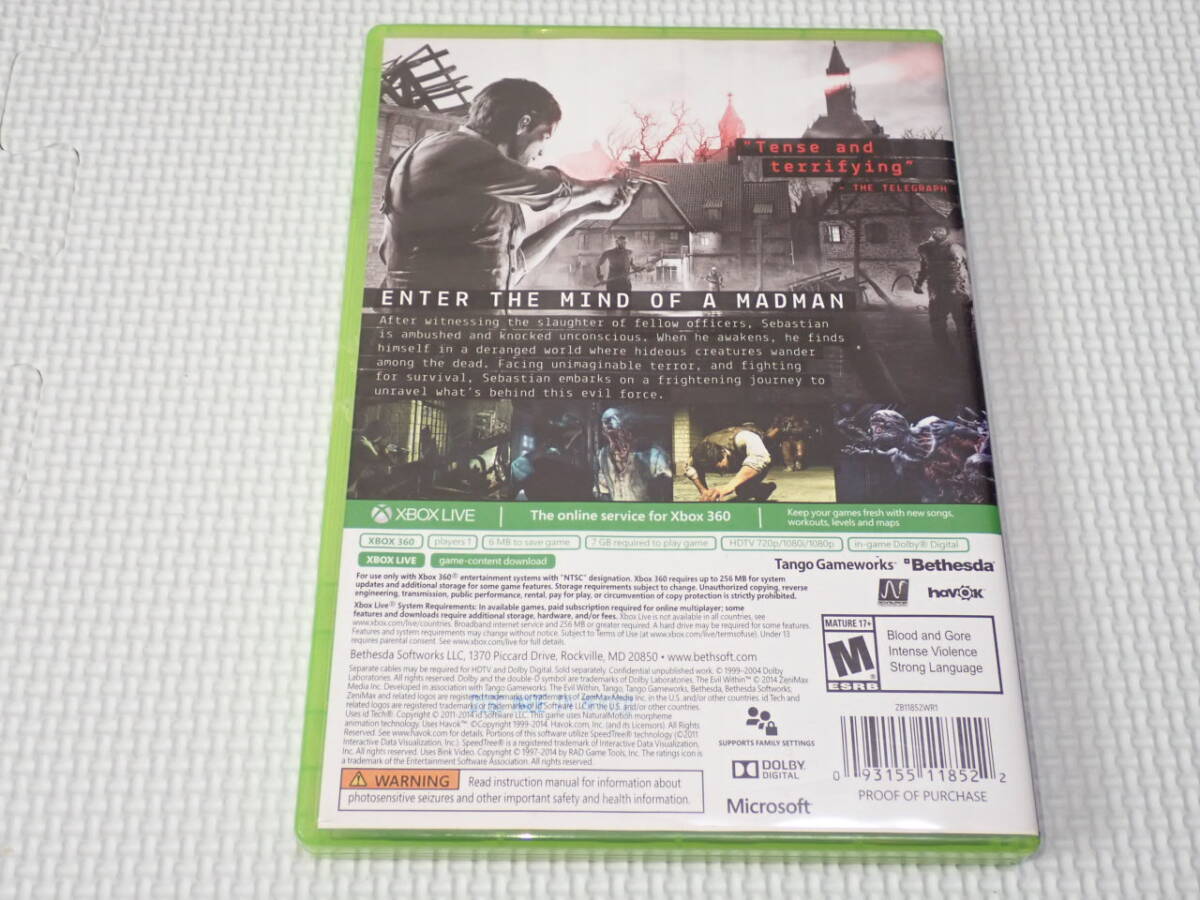 xbox360★THE EVIL WITHIN 海外版 北米版★箱付・説明書付・ソフト付_画像2