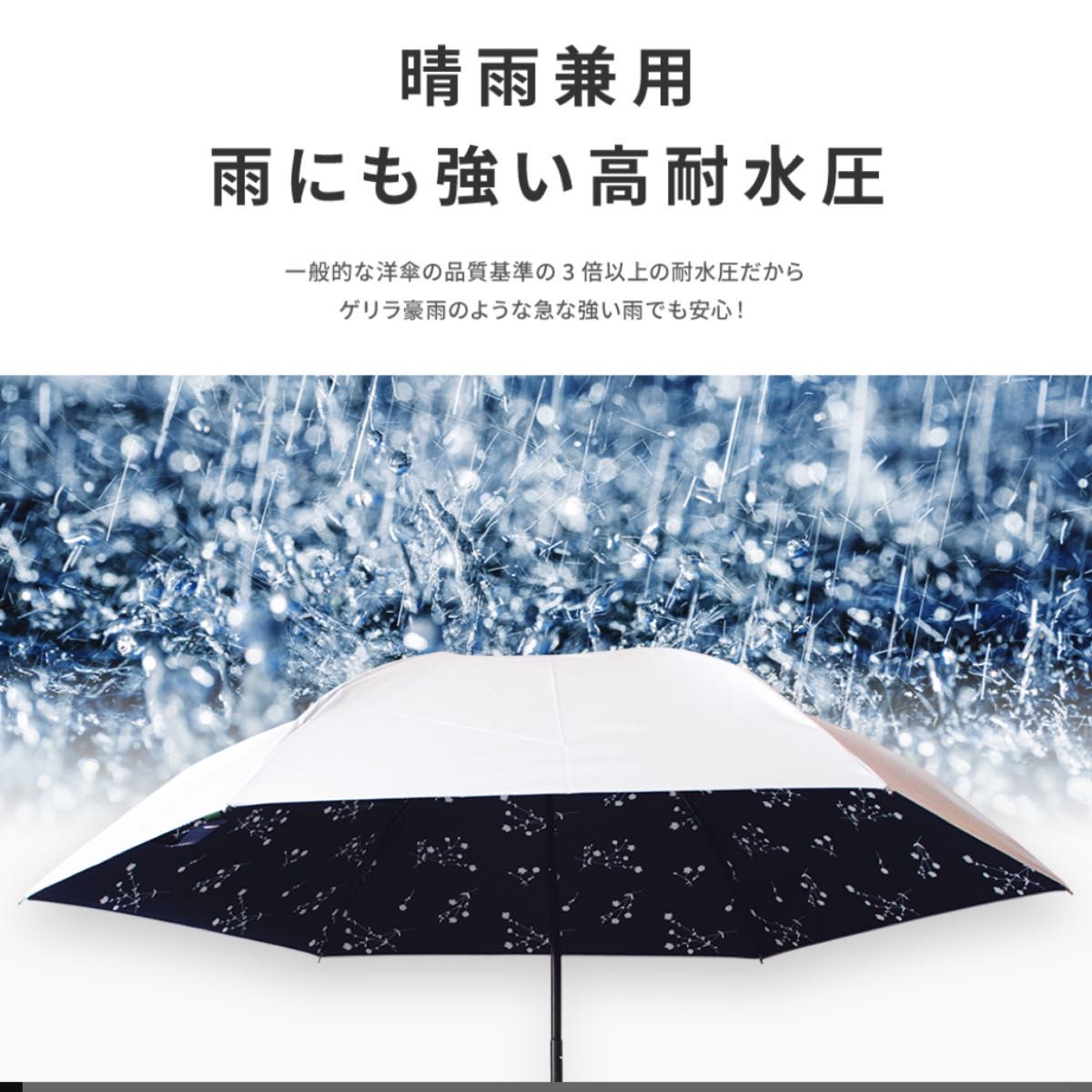 新品タグ付きです。　　　　　　　　　　　　　　　　可愛いい雨天兼用の折り畳み傘です。