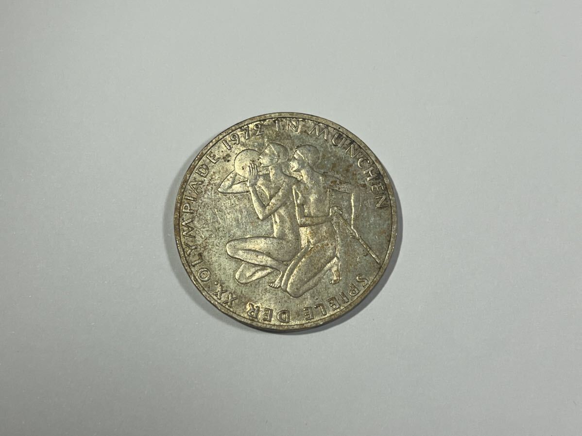 ドイツ銀貨 10マルク 1972年 ミュンヘンオリンピック記念 約15.4g AU Germany Federal Republic 10 Mark アンティークコインの画像1