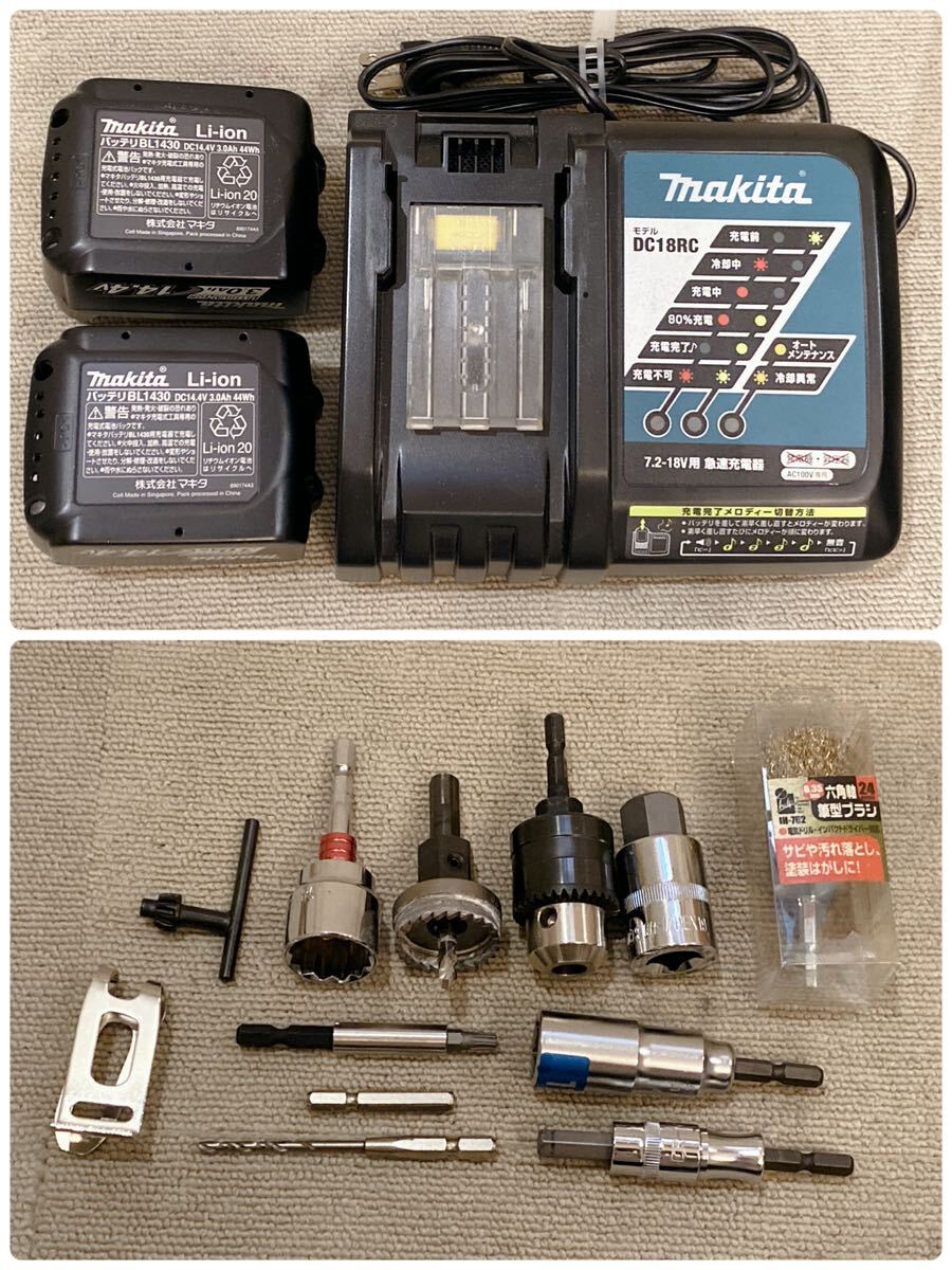 Makita 充電式インパクトドライバ TD137D 充電器 バッテリー 付属品 ケース付き DC18RC バッテリBL1430 マキタ の画像8